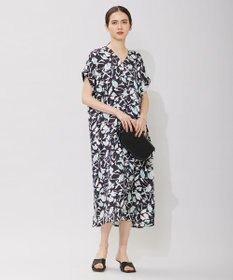 ICB 【洗える】 ウォーターフラワープリント ワンピース