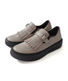 Pointer 日本製 本革フリンジ付き厚底ローファー