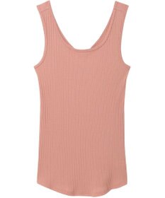 une nana cool 綿100% リブ編みコットン タンクトップ