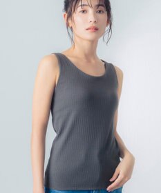 Wing カップ付きタンクトップ 綿混素材(身生地) ラク きれいなバストシルエット 【シンクロブラトップ リブタイプ】 ノースリーブ ブラトップ ET1172 ウイング／ワコール