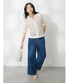 CRAFT STANDARD BOUTIQUE 配色メッシュニットカーディガン