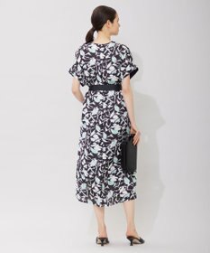 ICB 【洗える】 ウォーターフラワープリント ワンピース