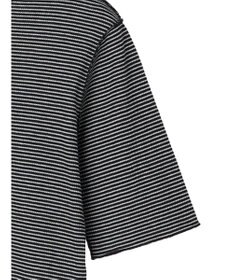 Green Parks メローリブ５分袖ボーダープルオーバー