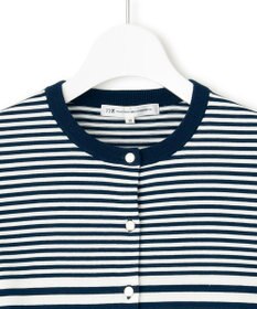 23区 【洗える】プレミアムビオコットン ボーダー カーディガン