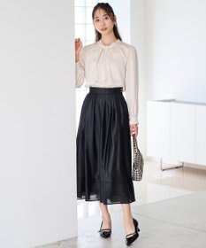 ANY SIS 【洗える】シアーチンツタック スカート