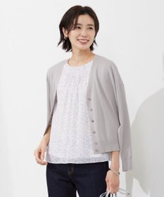 J.PRESS LADIES S 【洗える】 Co/Peライト Vネック ショート カーディガン