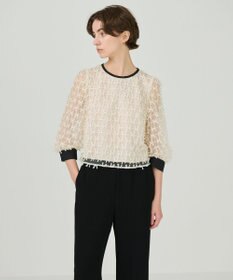 GRACE CONTINENTAL チュールリボン刺繍トップ
