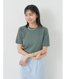 earth music&ecology 総針クルーネックハンソデプルオーバー