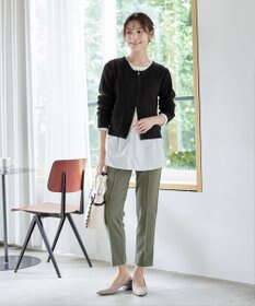 Tiaclasse L 【洗える】ダブルジップリブ編みカーディガン