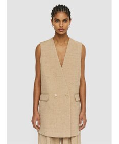 JOSEPH スペックルシルクリネン　ダブルブレステッドジレ