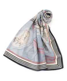 23区 【先行予約】コットンシルク マップ柄 ストール