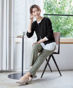 Tiaclasse L 【洗える】ダブルジップリブ編みカーディガン