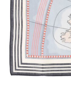 23区 【先行予約】コットンシルク マップ柄 ストール