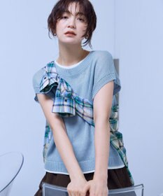 ANY L ラミータッチフレンチスリーブニット
