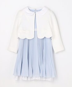 ANY KIDS 【2点セット】リボンボレロジャケット+シフォンプリーツ ワンピース