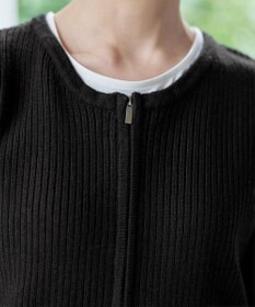 Tiaclasse L 【洗える】ダブルジップリブ編みカーディガン