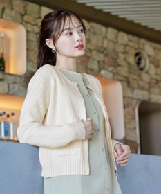 Tiaclasse L 【洗える】ダブルジップリブ編みカーディガン