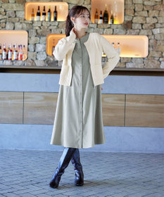 Tiaclasse L 【洗える】ダブルジップリブ編みカーディガン