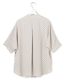 ICB L 【先行予約・WEB限定カラーあり】BackSatinAmunzen 5分袖バンドカラーブラウス