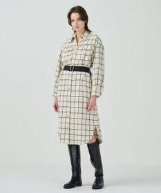 GRACE CONTINENTAL ウールチェックシャツワンピース