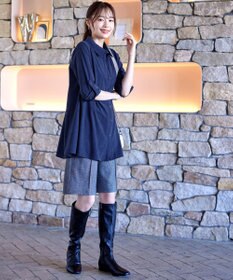 Tiaclasse L 【洗える】コーデュロイシャツチュニックブラウス