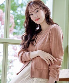 Tiaclasse L 【洗える】ダブルジップリブ編みカーディガン