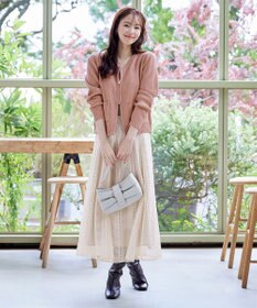 Tiaclasse L 【洗える】ダブルジップリブ編みカーディガン