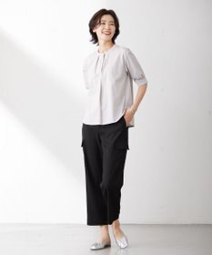 J.PRESS LADIES L 【洗える】ツイルライトストレッチ テーパード カーゴ パンツ