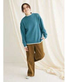 CRAFT STANDARD BOUTIQUE 洗えるモールニット配色プルオーバー