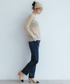 ICB 【MAG×スタイリストコラボ】シャイニーシアーニット×サテンストレートパンツ