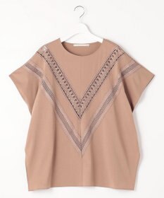 自由区 【洗える・XSサイズあり】レースEDGEフロントレース カットソー