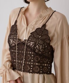 GRACE CONTINENTAL レースキャミ付カフタンブラウス