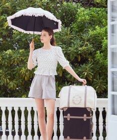 Maison de FLEUR 遮光&UV CUT フリル傘