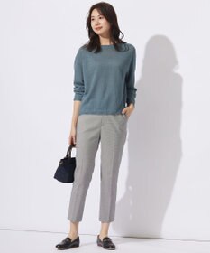 J.PRESS LADIES L 【洗える】シャークスキンハウンドトゥース テーパード パンツ