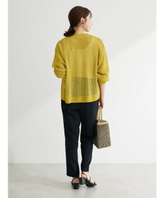 Green Parks 洗えるすかし編みニットカーディガン