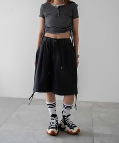 WEGO ドロストワイドルーズハーフパンツ