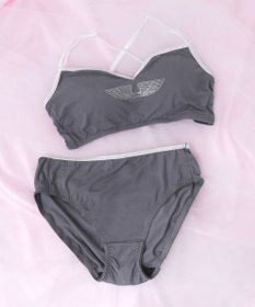 WEGO 【ブラトップ＆ショーツセット】Liliane　Ciel　フェザーラメ