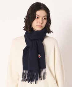 MOONBAT 【WEB限定】MACKINTOSH PHILOSOPHY バッキンガムベア付きウール100%無地マフラー (パッケージ付き)