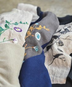 muuc 〈高品質スーピマ超長綿100%〉ヒルガオ刺繍 コットンカーディガン