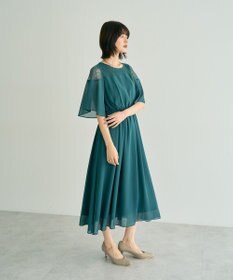 YECCA VECCA レース切替シフォンドレス