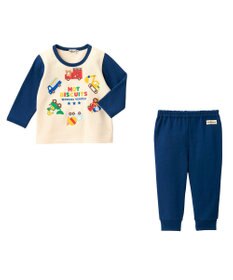 MIKI HOUSE HOT BISCUITS 【80-120cm】 働く車 ミニ裏毛 ルームウェア上下セット