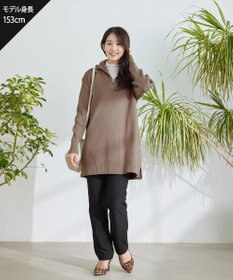 Tiaclasse 【洗える】ハーフジップニットチュニック