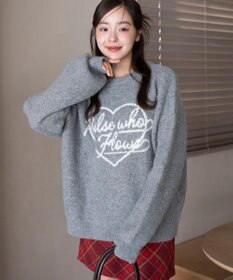 WEGO 【2025年秋冬新作】フラッフィーグラフィックニットBIGプルオーバー