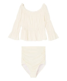 San-ai Resort（三愛水着楽園） パフスリーブトップス付き3点セット水着　9M　【San-ai Resort（サンアイリゾート）】