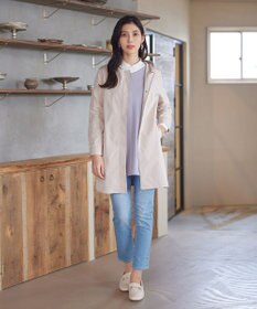 Tiaclasse 【洗える】Vネックラウンドヘムニットチュニック