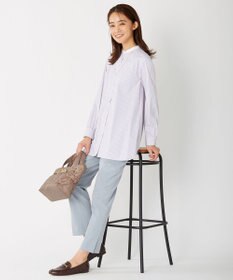 J.PRESS LADIES 【洗える】40/2NEWESTバックピーチ テーパード パンツ