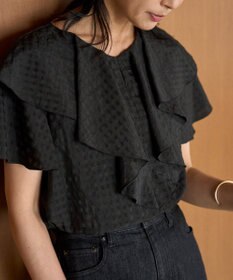 UNFILO ライトシアー ラッフルブラウス