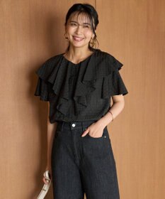 UNFILO ライトシアー ラッフルブラウス