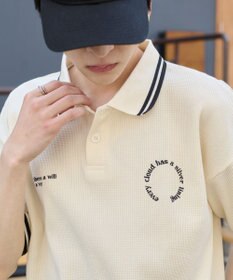 WEGO 【ユニセックス着用ITEM/MLサイズ展開】ワッフルラインポロ