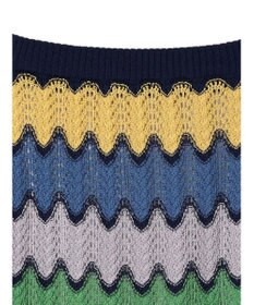 Green Parks 透かし編みマルチボーダースカート